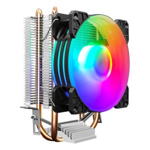 COOLMOON Frost Dual Copper Tube CPU Fan - Silent & Illuminated for Desktop PC