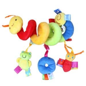 Soothing Baby Caterpillar Cot Spiral Toy with Rattle Bee - Pram Hanging