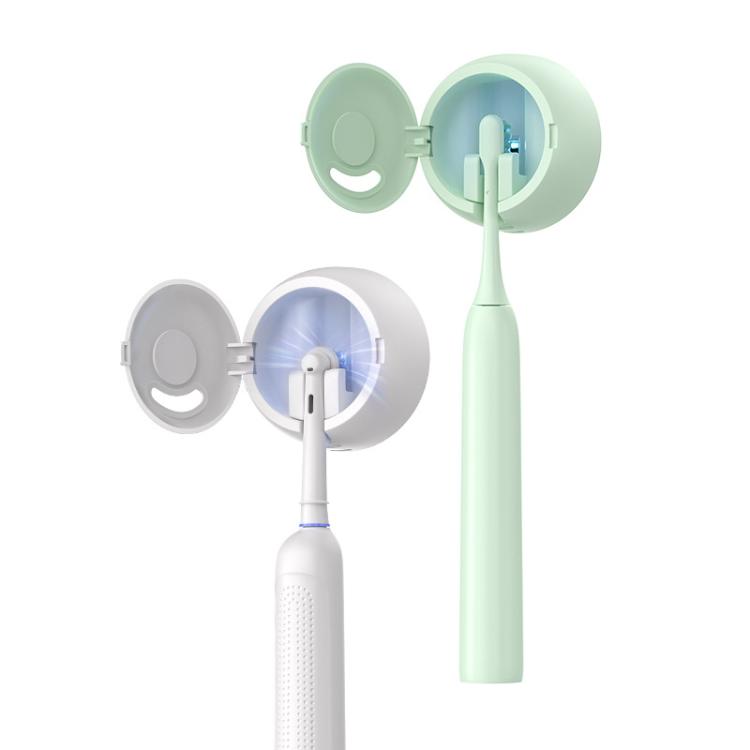 Ultimate Clean UV Toothbrush Sanitizer & Holder: Smart Disinfection Solution 2 Electric Toothbrush In A Charging Case With A Mint Green And White Design.