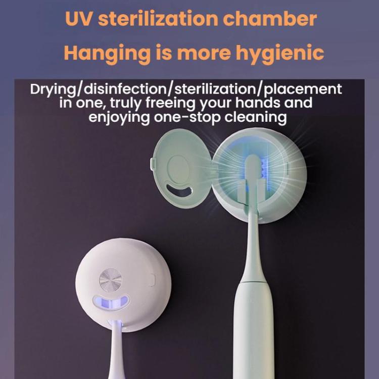 Ultimate Clean UV Toothbrush Sanitizer & Holder: Smart Disinfection Solution 4 Uv Sterilization Chamber With An Open Lid And A Toothbrush Inside For Disinfection.