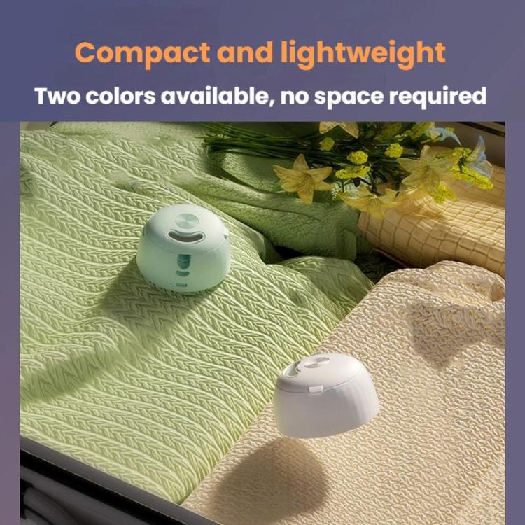 Ultimate Clean UV Toothbrush Sanitizer & Holder: Smart Disinfection Solution 9 Compact Air Purifier In White And Green Colors Placed On A Textured Surface.