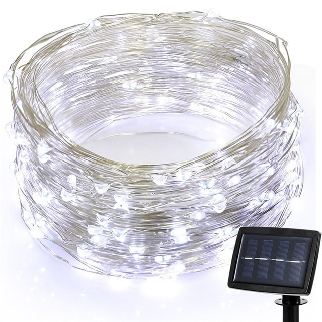 Solar-Powered 200 LEDs Copper Wire Fairy Light - 8 Modes for Home & Garden 1 Solar-Powered 200 Leds Copper Wire Fairy Light - 8 Modes For Home &Amp; Garden