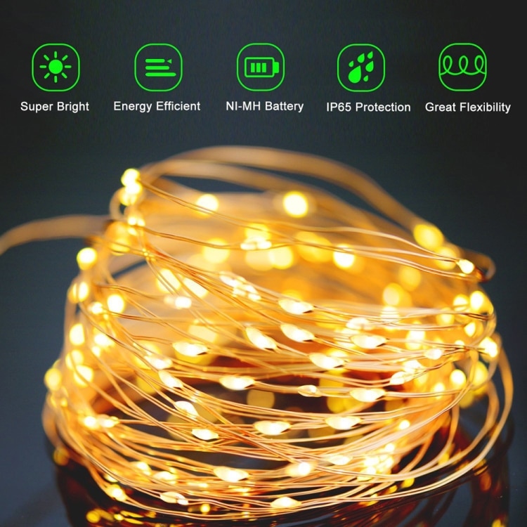 Solar-Powered 200 LEDs Copper Wire Fairy Light - 8 Modes for Home & Garden 7 Solar-Powered 200 Leds Copper Wire Fairy Light - 8 Modes For Home &Amp; Garden - Image 7