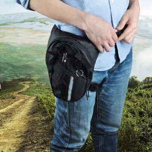 Black Motocross Leg Bag - Outdoor Multi-Function Waist Bag for Motorcycle Riding