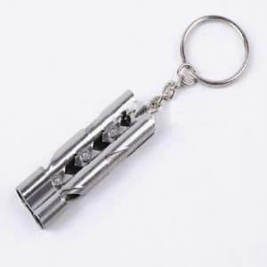 Stainless Steel Double Tube Survival Whistle: High-decibel Outdoor Self-protection