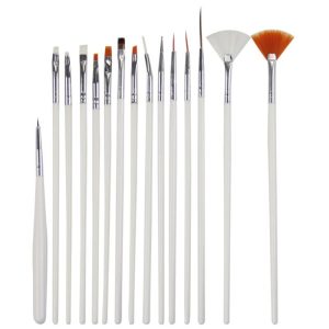 15-Piece Nail Art Brushes & Rhinestones Decor Set - DIY Manicure Essential Kit