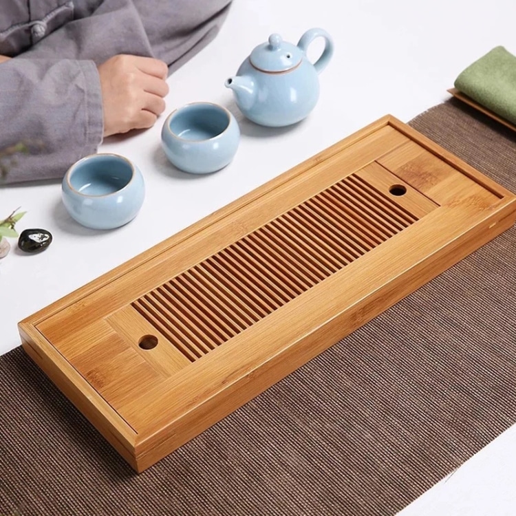 Bamboo Kung Fu Tea Tray Table with Drain Rack - Tea Accessories 7 Bamboo Kung Fu Tea Tray Table With Drain Rack - Tea Accessories - Image 7