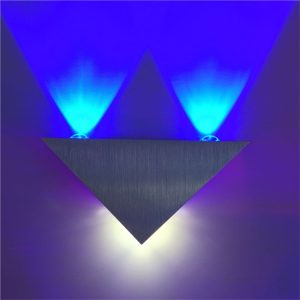 Modern 3W Aluminum Triangle Wall Lamp - Indoor/Outdoor Home Lighting, AC 85-265V
