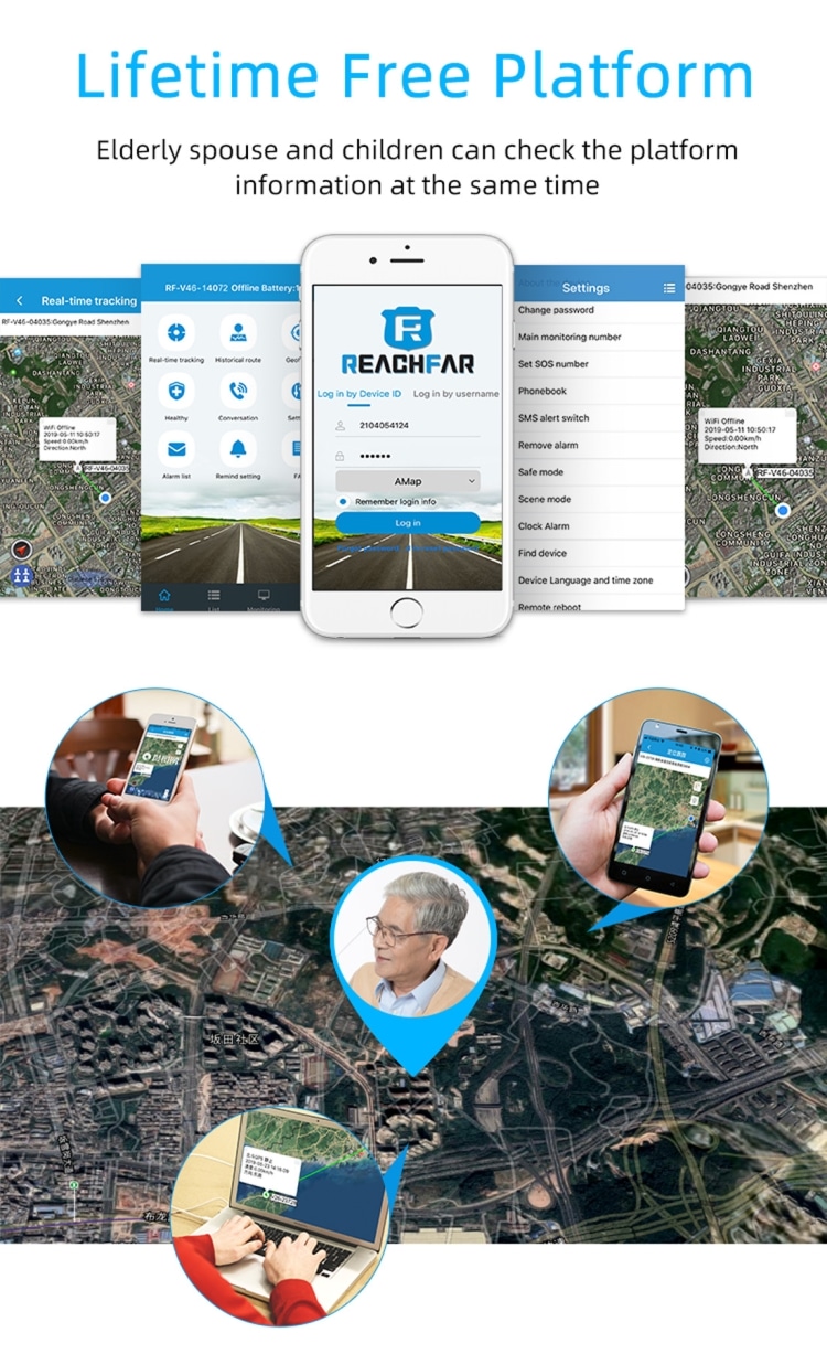 RF-V46-B GPS Smart Tracker WatchBand with SOS/Camera/Health Management - 4G LTE, Blood Pressure/Heart Rate Monitor - North/South America. 16 Rf-V46-B Gps Smart Tracker Watchband With Sos/Camera/Health Management - 4G Lte, Blood Pressure/Heart Rate Monitor - North/South America. - Image 16