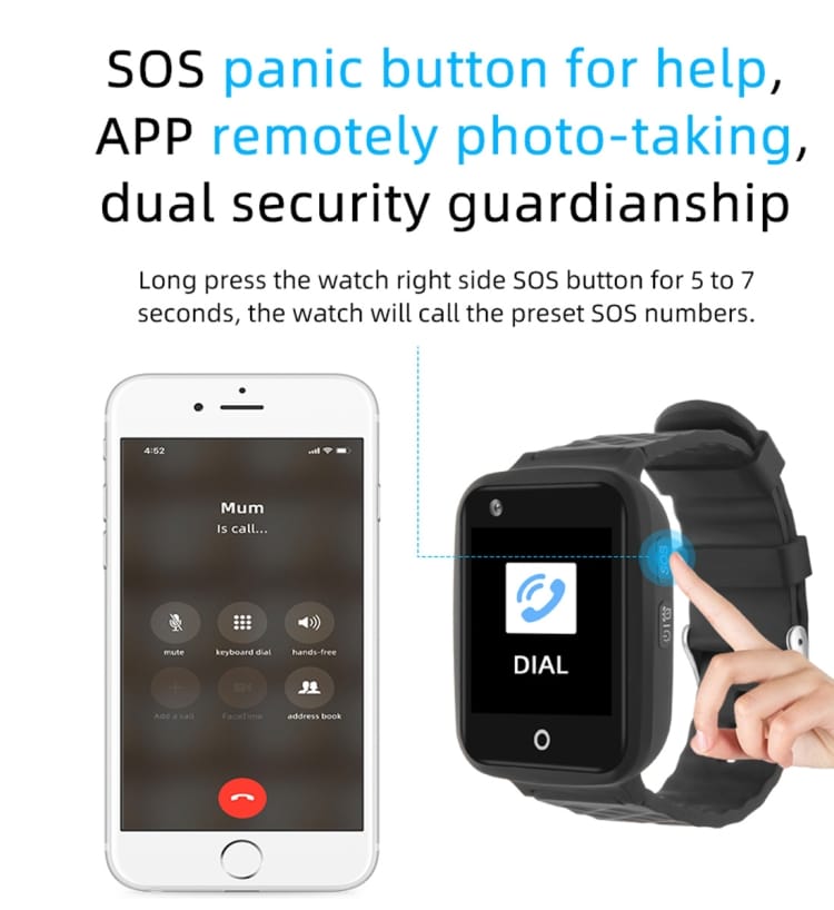 RF-V46-B GPS Smart Tracker WatchBand with SOS/Camera/Health Management - 4G LTE, Blood Pressure/Heart Rate Monitor - North/South America. 8 Rf-V46-B Gps Smart Tracker Watchband With Sos/Camera/Health Management - 4G Lte, Blood Pressure/Heart Rate Monitor - North/South America. - Image 8