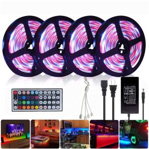 5M RGB LED Strip 2835 SMD Non-Waterproof Light Tape, 44-keys Remote - Vivid Colors