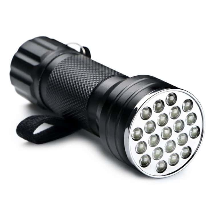Ultra-Bright 21 LEDs UV 395NM Flashlight for Detecting Dog Urine & Stains 2 Ultra-Bright Led Flashlight With Black Textured Handle, Ideal For Outdoor, Camping, Or Emergency Use. Compact And Durable Design, Perfect For Portable Illumination Needs.