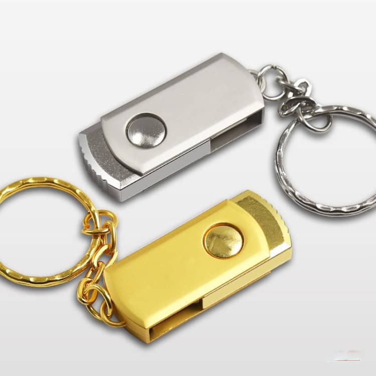 Creative 8GB MicroDrive USB 2.0 Metal U Disk with Keychain 7 Compact Metal Usb Flash Drives With Keychain Attachments, Available In Silver And Gold Finishes For Portable Data Storage And Transfer.