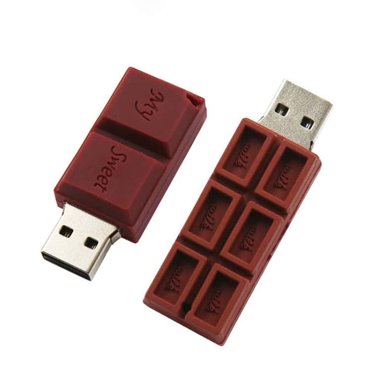 16GB MicroDrive Creative Chocolate USB Flash Drive - High-Speed USB 2.0 3 Usb Flash Drive Designed To Resemble A Chocolate Bar With Two Pieces.
