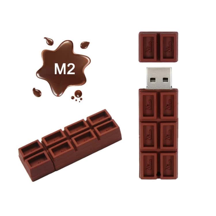 16GB MicroDrive Creative Chocolate USB Flash Drive - High-Speed USB 2.0 4 Usb Flash Drive Designed To Resemble A Chocolate Bar With Eight Segments.