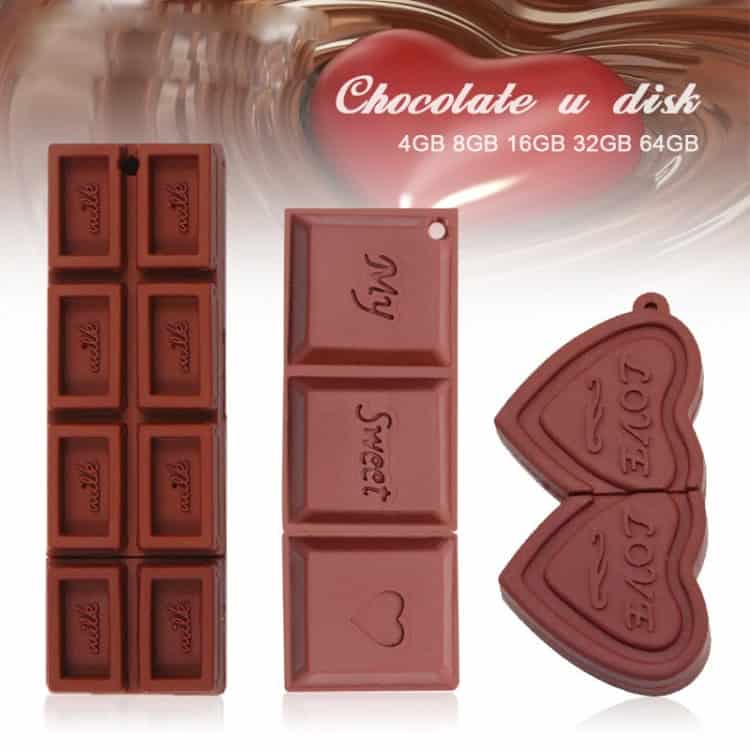 16GB MicroDrive Creative Chocolate USB Flash Drive - High-Speed USB 2.0 6 Three Chocolate-Shaped Usb Flash Drives In Various Designs And Sizes.