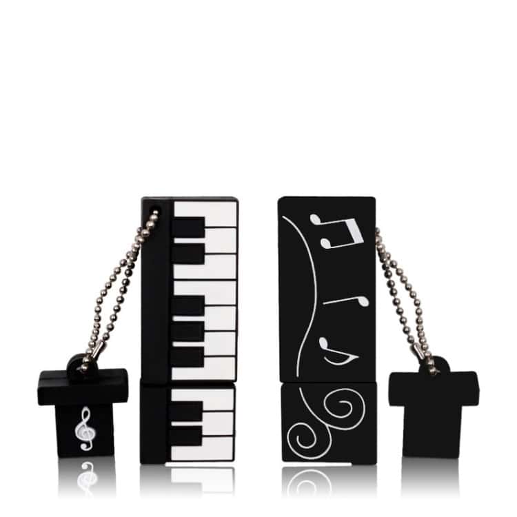 Innovative 4GB USB 2.0 Triangle Guitar U Disk - For Music Enthusiasts 3 Black And White Musical Keys And Notes Keyboard Keychain Set, Portable And Lightweight Music Accessories For Musicians And Music Lovers.