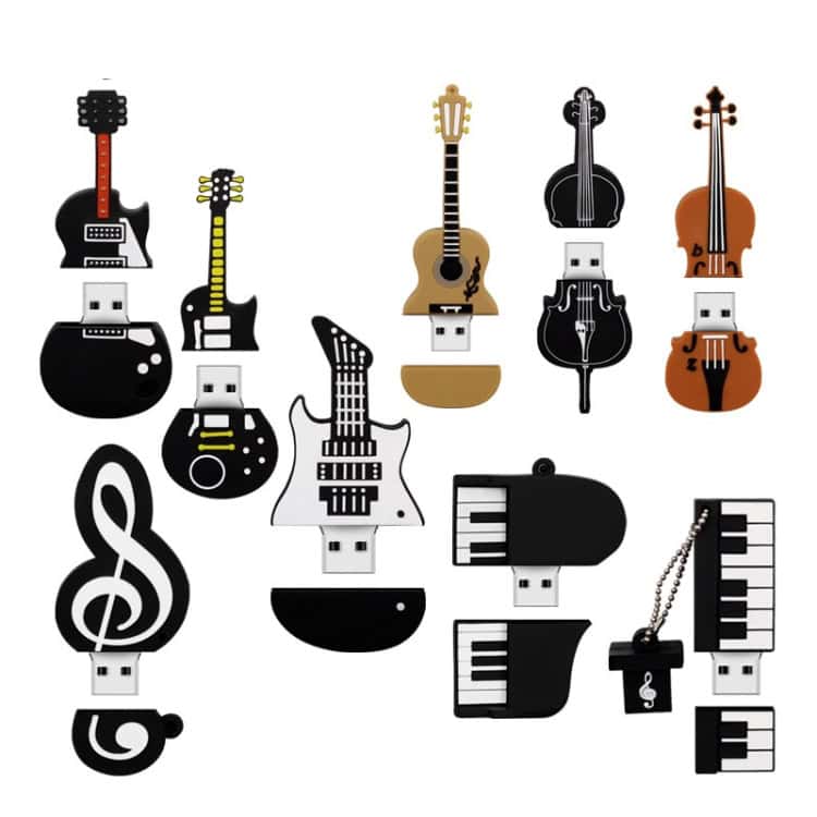Innovative 4GB USB 2.0 Triangle Guitar U Disk - For Music Enthusiasts 10 Guitar And Musical Instrument Usb Flash Drives Collection, Including Electric, Acoustic, And Bass Guitars, Violins, Pianos, And Musical Notes, Designed For Music Lovers And Professionals.