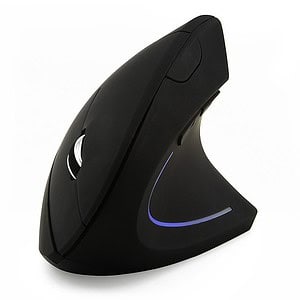 Wireless ergonomic vertical mouse with adjustable DPI for comfortable computer use, designed for productivity and reduced wrist strain. Perfect for office and gaming setups.