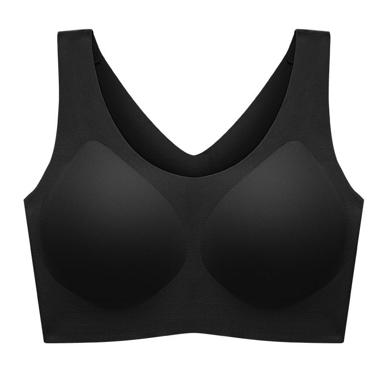 CloudSoft Seamless Women's Underwear - Comfy Fit, All-Day Comfort, Various Sizes 6 Soft Black Seamless Nursing Sports Bra For Women, Comfortable Support, Breathable Fabric, Wireless Maternity Bra, Suitable For Post-Pregnancy And Everyday Wear.