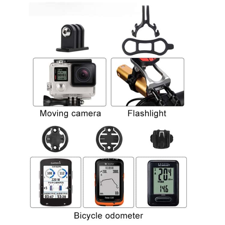 Mountain Bike Seat Extension Bracket Light Stand - Bike Code Table Essential 4 Wireless Action Camera With Waterproof Case And Mounting Accessories For Outdoor Sports And Adventure Filming.