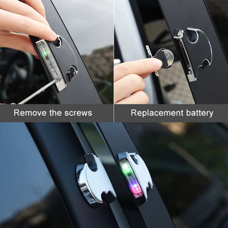 2 PCS Car LED Door Warning Lights Anti-collision Door Opening Lamp Flashing Lights 9 Battery Replacement Process For Electronic Lock, Removing Screws And Installing A New Battery. Step-By-Step Guide For Maintaining Secure And Functional Digital Locking Systems.