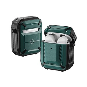 Syndmart rugged waterproof Bluetooth earbuds case with charging compartment, durable portable storage for wireless earphones, ideal for outdoor activities and travel.