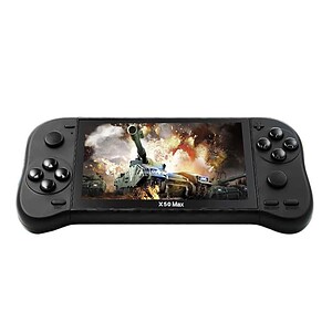 High-quality handheld gaming console with a vivid display featuring action-packed military battlefield scene, optimized for portable gaming experience.