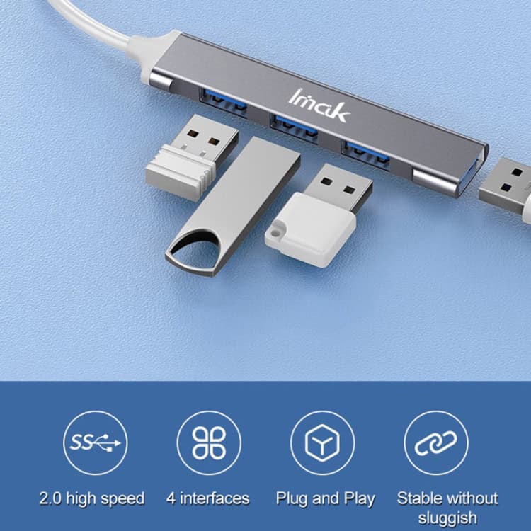 iMak 4-in-1 Docking Station HUB: Streamline Your Workspace with Versatility 5 Usb Hub With Multiple Ports And High-Speed Data Transfer For Seamless Connectivity.