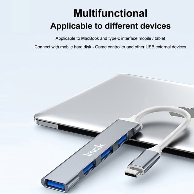 iMak 4-in-1 Docking Station HUB: Streamline Your Workspace with Versatility 6 High-Speed Multiport Usb-C Hub For Macbook With Hdmi, Sd Card Reader, And External Device Connectivity, Compatible With Various Devices For Versatile Data Transfer And Media Access.