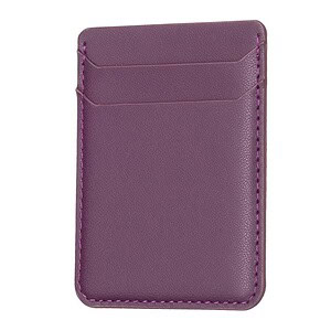 Cardholder wallet in purple leather with multiple card slots, stylish and compact accessory for everyday use.