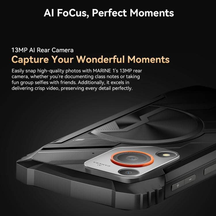 Blackview Oscal Marine 1: 6.56" Android 15, Octa Core, 4G NFC, OTG, 4GB+128GB 15 13Mp Ai Rear Camera For High-Quality Photos And Videos, Ideal For Documenting Moments, Class Notes, Or Group Selfies, With Crisp Video Preservation.