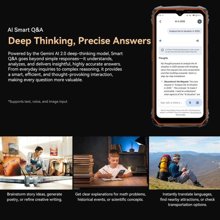 Blackview Oscal Marine 1: 6.56" Android 15, Octa Core, 4G NFC, OTG, 4GB+128GB 10 Ai Smart Q&Amp;A Powered By Gemini Ai 2.0 For Deep-Thinking, Precise Answers, And Intelligent Interactions In Various Applications.