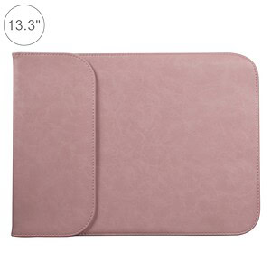 Soft pink synthetic leather laptop sleeve, 13.3-inch compatible, stylish and protective case for laptops and tablets, from Syndmart. Perfect for travel and daily use.