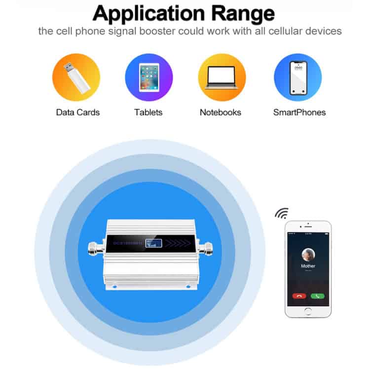 DCS-LTE 4G Signal Booster, US Plug, Silver - Boost Phone Signal Strength 6 Dcs1800Mhz Cell Phone Signal Booster Enhances Mobile Signal For Smartphones, Tablets, Notebooks, And Data Cards, Ensuring Clear Calls And Fast Data Transfer Across Multiple Devices.