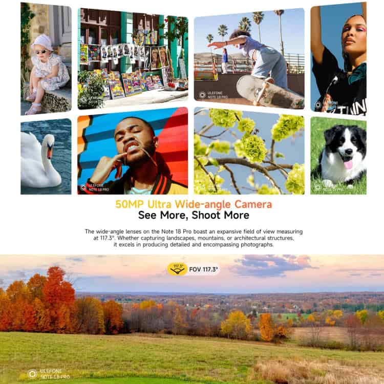Ulefone Note 18 Pro 6GB+256GB Face ID, Fingerprint 6.78" Android 14 4G Dual SIM 12 Sydnmart-Product-Display-Market-Street-Park-Skyline-Collector-Equipments.