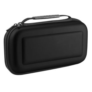 Black hard-shell carrying case for electronics and accessories - durable, portable storage solution for travel or office use.