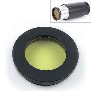 High-quality telescope eyepiece with yellow filter for astrophotography and stargazing, compatible with Celestron and Meade telescopes.