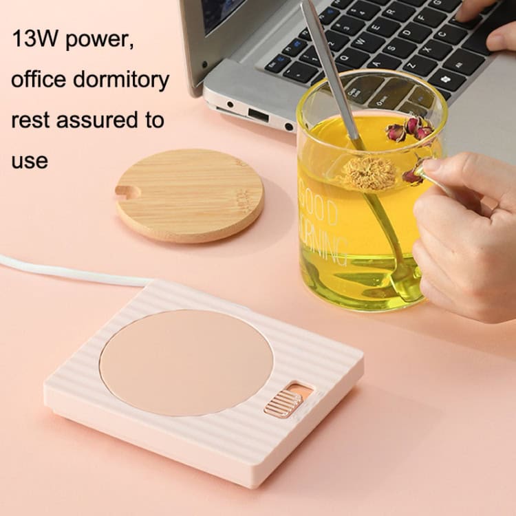 USB Cup Warmer Coaster: Keep Your Coffee Hot Anywhere, Anytime! 6 Turntable For Office Use With 13W Power, Perfect For Dormitory Workspaces, Featuring A Sleek Design To Enhance Your Desk Organization And Productivity.