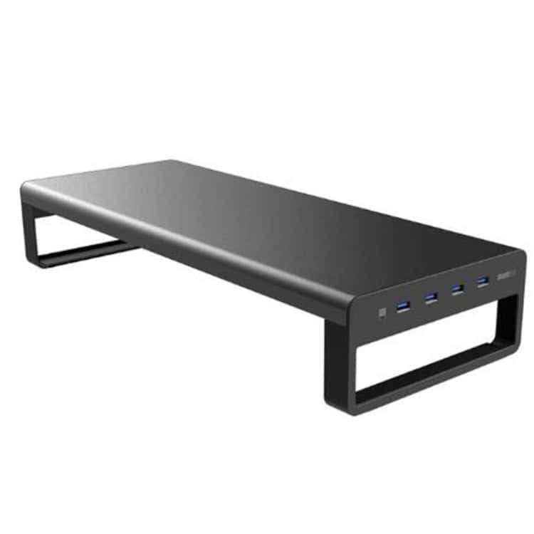 Vaydeer Monitor Stand with Increased Desktop Screen Storage - Sleek Space Saver 3 Usb-Powered Portable Laptop Stand With Multiple Charging Ports For Convenient Workspace Setup.