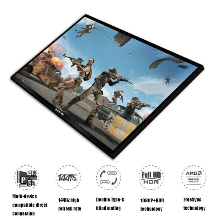 ZGYNK TPZ1303 Type-C Computer Extender Display - Enhanced Connectivity 4 High-Resolution Gaming Monitor Displaying Action-Packed Scenes With Vivid Colors And Hdr Technology For Immersive Gameplay.