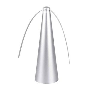 Aluminum wind turbine model with three flexible blades, eco-friendly renewable energy source, modern design for sustainable power generation.