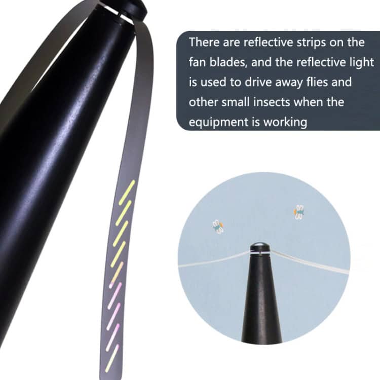 3-in-1 Outdoor Fan Repels Flies & Mosquitoes - Multi-Function Fly Trap 3 Reflective Insect Fly Control Fan With Led Light For Outdoor Use, Insect Repellent Fan, Effective Bug Catcher, Syndmart Outdoor Insect Blowers, And Fly Trap Devices.