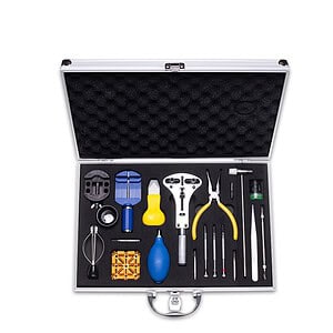Precision electronic repair toolkit in a hard case, ideal for soldering, desoldering, and circuit board maintenance. Includes screwdrivers, tweezers, and soldering iron accessories for electronics professionals.