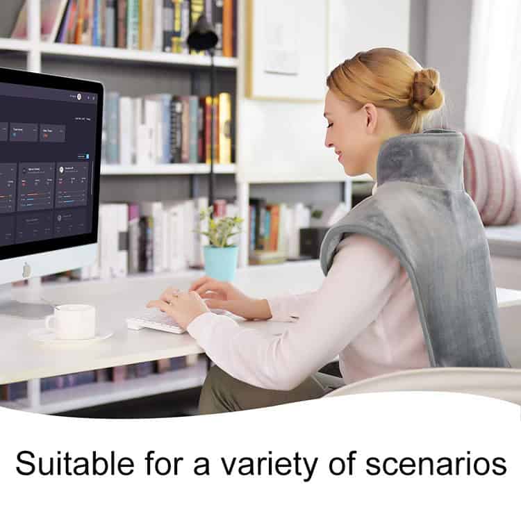 CozyHeat Electric Heated Shoulder & Neck Guards - Ultimate Comfort-Warmth 4 Efficient Remote Work Setup With Computer And Workspace At Syndmart.com.