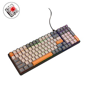 Compact RGB mechanical gaming keyboard with backlit keys and colorful keycaps, ideal for gamers and programmers.
