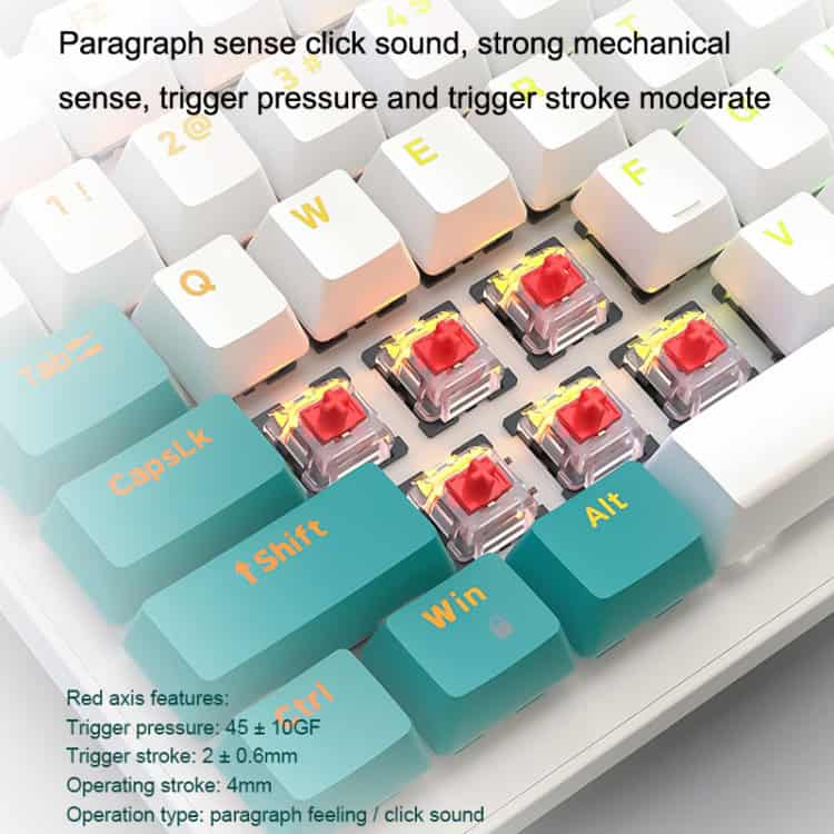 ZIYOU LANG K3 Wired Mechanical Keyboard - 100 Keys, RGB Backlit, 1.5m Cable 6 Flexible Mechanical Keyboard With Red Switches, Customizable Keycaps, Ergonomic Design For Gaming And Typing, Perfect For Professionals And Gamers Seeking High Performance And Durability.