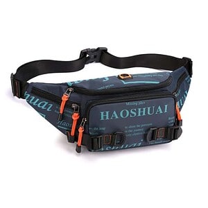 Waterproof hiking waist bag with multiple compartments and adjustable belt for outdoor travel, fitness, and daily use.