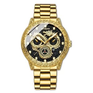 Luxury gold dragon-themed wristwatch with intricate detailing and elegant design, perfect for collectors and fashion enthusiasts.