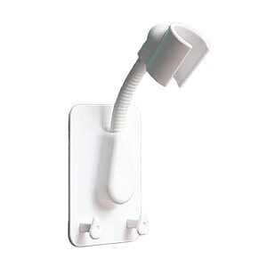 Flexible shower head holder with adjustable angle for improved convenience and comfort, mounted on a clean white wall. Perfect for modern bathroom setups.